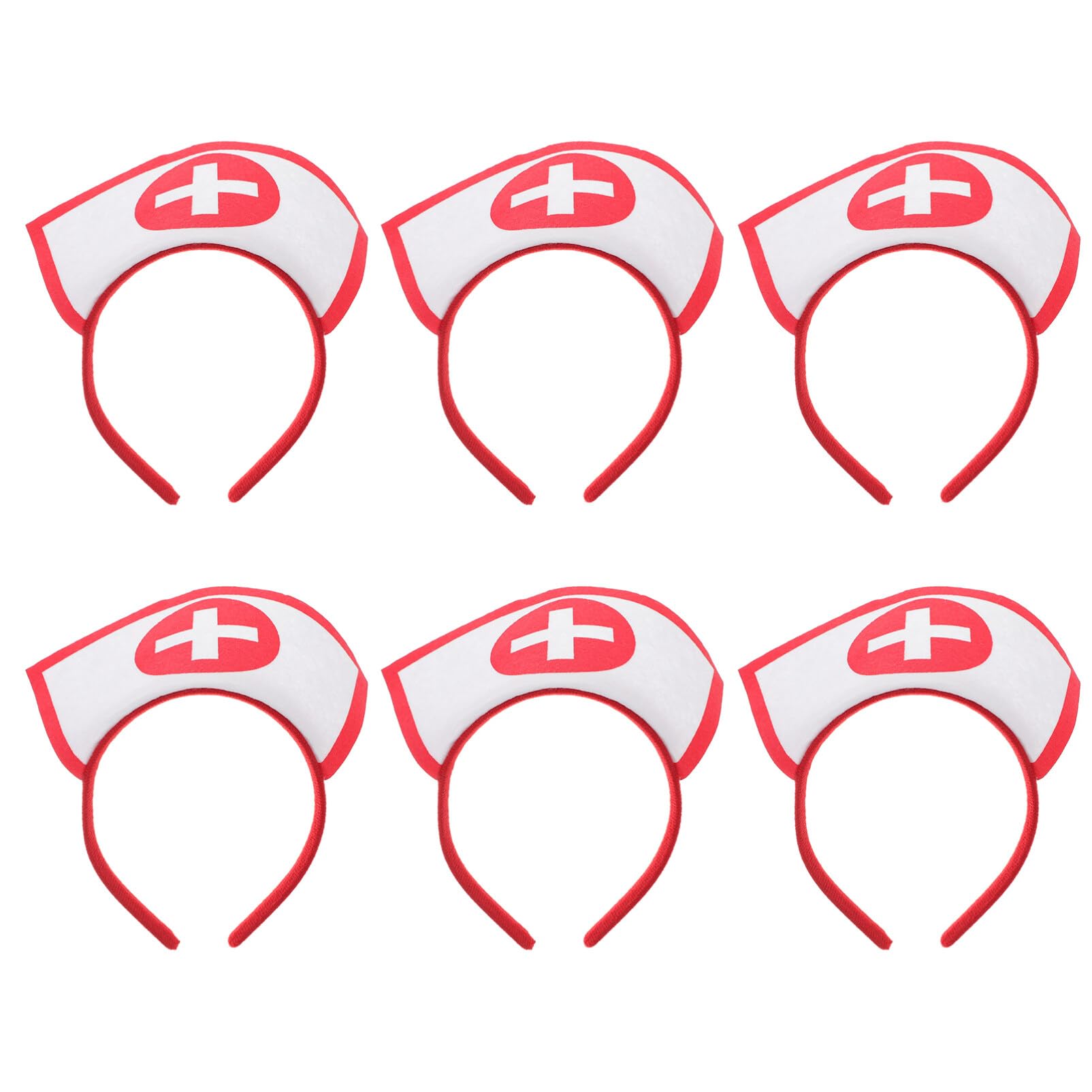 Beaupretty 6 Pieces Hat Headband with Red Cross, Halloween Costume Accessory Hat Costume Costume Women Accessories Halloween Party Supplies