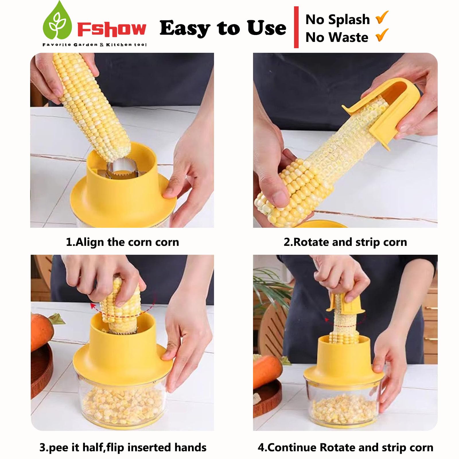 Fshow Corn Stripper, Corn Peeler,Quickly Remove Kernels From Corn