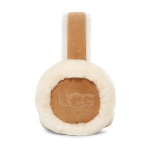 UGG Women's Water Resistant Sheepskin Earmuffs with Embroidered Logo, Chestnut