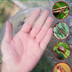 Garden Insect Mesh Netting 10ft x 32ft (3m x 10m), Wohohoho 1mm Ultra Fine Mosquito Netting Bug Netting Bird Netting Insect Barrier, 60 Mesh per Inch Plant Cover for Gardening Vegetables Fruit Tree