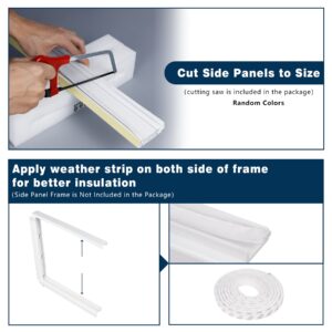 Pearwow Window AC Side Panel,Air Conditioner Insulating Panel Kit for Window AC Units,2-Pack,17-Inch High x 10-Inch Wide,White