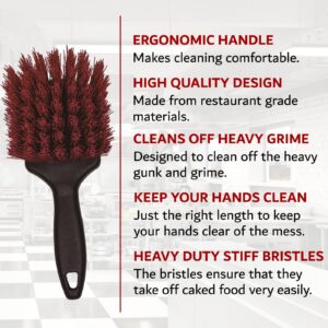 8" Pot & Dish Cleaning Brush, Dish Scrubber Brush, Stiff Bristle Brush for Kitchen Cleaning, Dishes, Pots, Pans, Sink, Stoves, Dish Scrub Brush for Home Use & Busy Restaurants by FryOilSaver Co. 90048