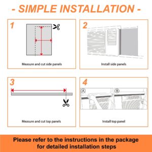 GCGOODS Window Air Conditioner Insulated Foam Panels, Winter Surround Insulation Side Panel with Top Seal Strip for Window AC Unit Indoor, White