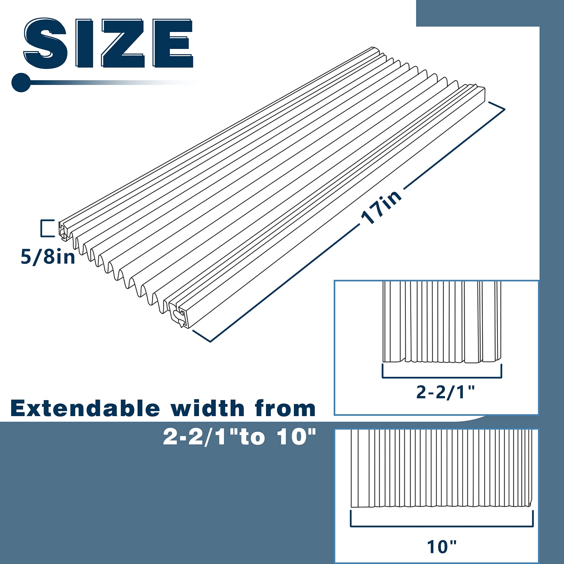 Pearwow Window AC Side Panel,Air Conditioner Insulating Panel Kit for Window AC Units,2-Pack,17-Inch High x 10-Inch Wide,White