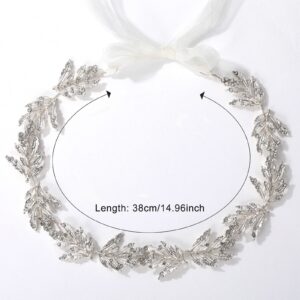 SWEETV Flower Girl Headpiece for Wedding Headband Silver Princess Hair Accessories Little Girls Toddler Kids Crystal Hair Bands for First Communion