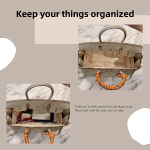 DGAZ Purse Organizer Silky Smooth,Silk,Luxury Handbag Tote in Bag Shapers, Women- Fits Birkin25/30/35/40 Bags (Craie, BK25)