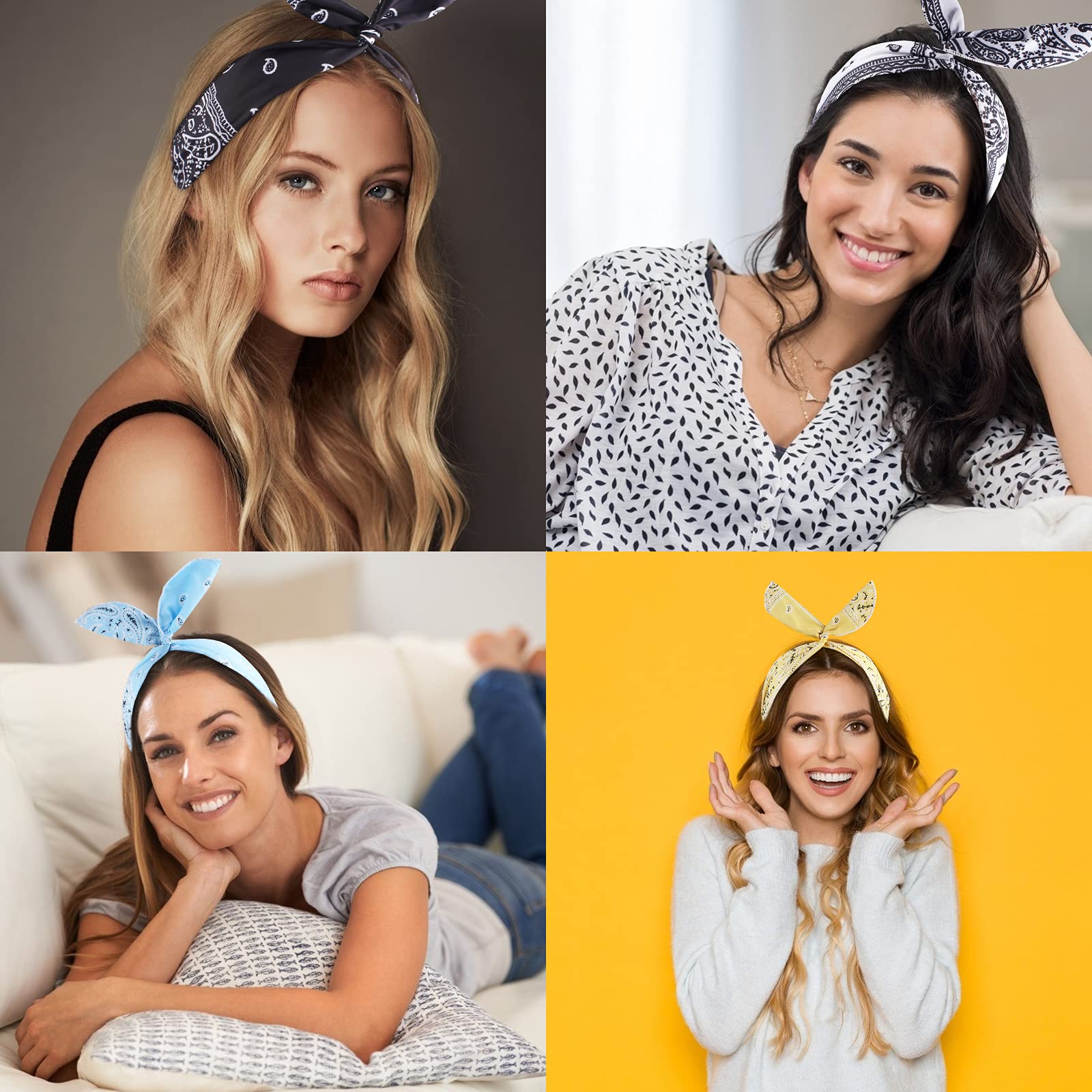 Ondder Wire Headbands for Women Paisley Wired Headbands Cute Bandana Headband Fashion Headbands Head Wraps for Women Girls Hair Accessories for Women