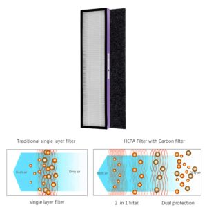 WOCASE FLT5250PT True HEPA Replacement Filter C Pet Compatible with GermGuardian Air Purifier AC5250PT, AC5000E, AC5300B,AC5350W,AC5350B,CDAP5500BCA,CDAP5500WSP,BXAP250,IAP-GG-125,2 HEPA+ 6 Pre-Filter