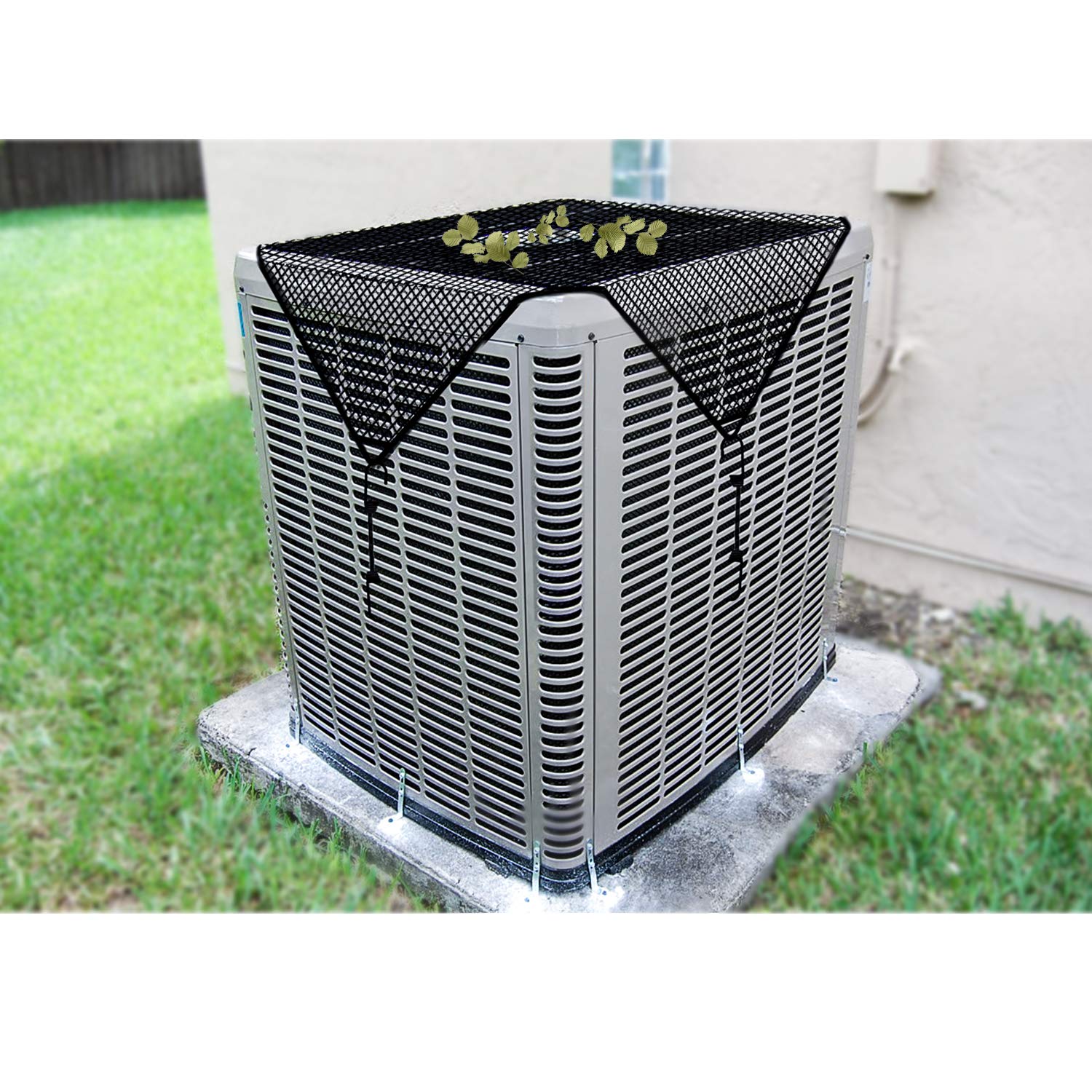 Windscreen4less 36"x36" A/C Unit Mesh Cover Air Conditioner Compressor Condenser Cover with Bungee Cords for Outside