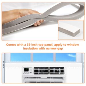 GCGOODS Window Air Conditioner Insulated Foam Panels, Winter Surround Insulation Side Panel with Top Seal Strip for Window AC Unit Indoor, White