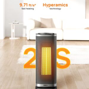 Dreo Space Heater for Bedroom, 70 ° Oscillation, Fast Heating Ceramic Electric with Digital Thermostat, Remote Control, 1-12H Timer, Overheat Protection, Safety Heater for Indoor Use Large Room