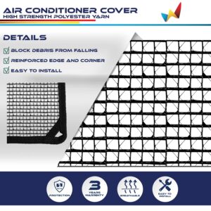 Windscreen4less 36"x36" A/C Unit Mesh Cover Air Conditioner Compressor Condenser Cover with Bungee Cords for Outside