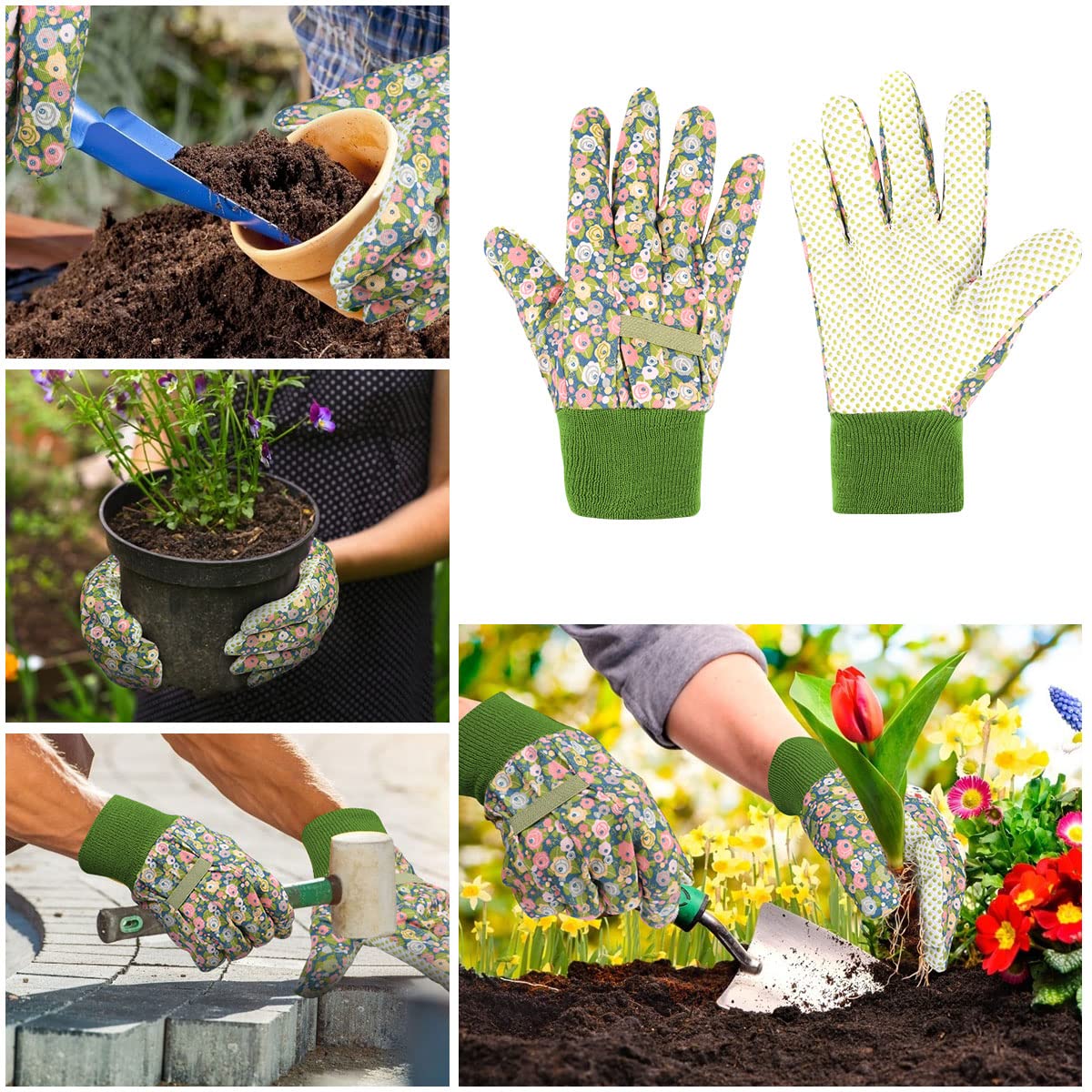 Ainiv Gardening Gloves for Women/Ladies, Non-Slip Grip Garden Work Gloves, Comfortable Thorn Proof Garden Gloves