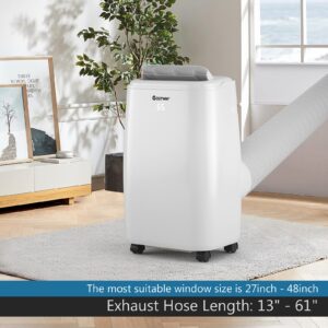 COSTWAY 1,0000 BTU Portable Air Conditioner, Cooling for Space up to 350 sq. ft with 3 Modes, Multifunctional Air Cooler with Remote Control and Washable Filter, 3 Fan Speeds & Sleep Mode