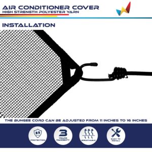 Windscreen4less 36"x36" A/C Unit Mesh Cover Air Conditioner Compressor Condenser Cover with Bungee Cords for Outside