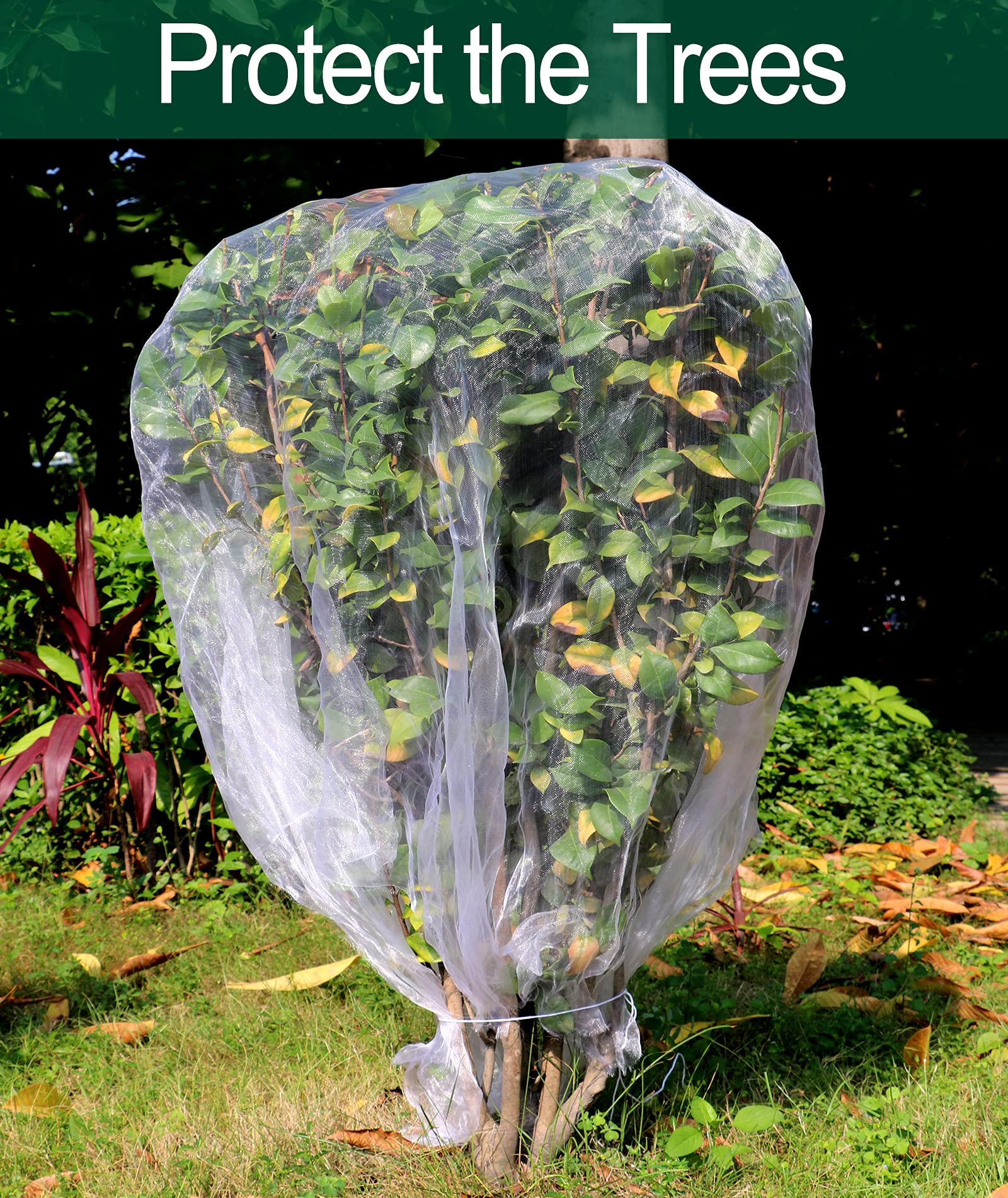 Garden Insect Mesh Netting 10ft x 32ft (3m x 10m), Wohohoho 1mm Ultra Fine Mosquito Netting Bug Netting Bird Netting Insect Barrier, 60 Mesh per Inch Plant Cover for Gardening Vegetables Fruit Tree