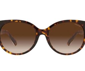 Coach HC8321 Sunglasses, Dark Tortoise/Brown Gradient, 55 mm