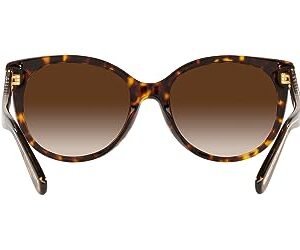 Coach HC8321 Sunglasses, Dark Tortoise/Brown Gradient, 55 mm