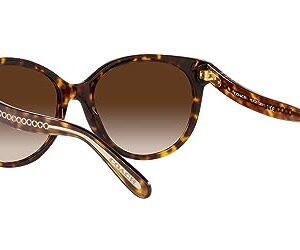 Coach HC8321 Sunglasses, Dark Tortoise/Brown Gradient, 55 mm