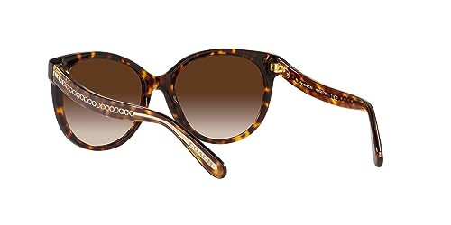 Coach HC8321 Sunglasses, Dark Tortoise/Brown Gradient, 55 mm