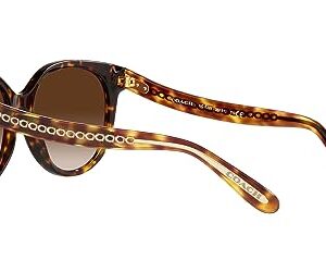 Coach HC8321 Sunglasses, Dark Tortoise/Brown Gradient, 55 mm