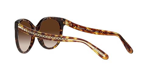 Coach HC8321 Sunglasses, Dark Tortoise/Brown Gradient, 55 mm