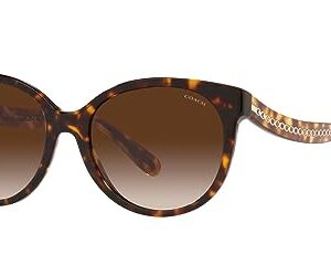 Coach HC8321 Sunglasses, Dark Tortoise/Brown Gradient, 55 mm