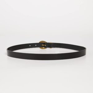 Madewell Women's Chunky Buckle Skinny Leather Belt, True Black, S