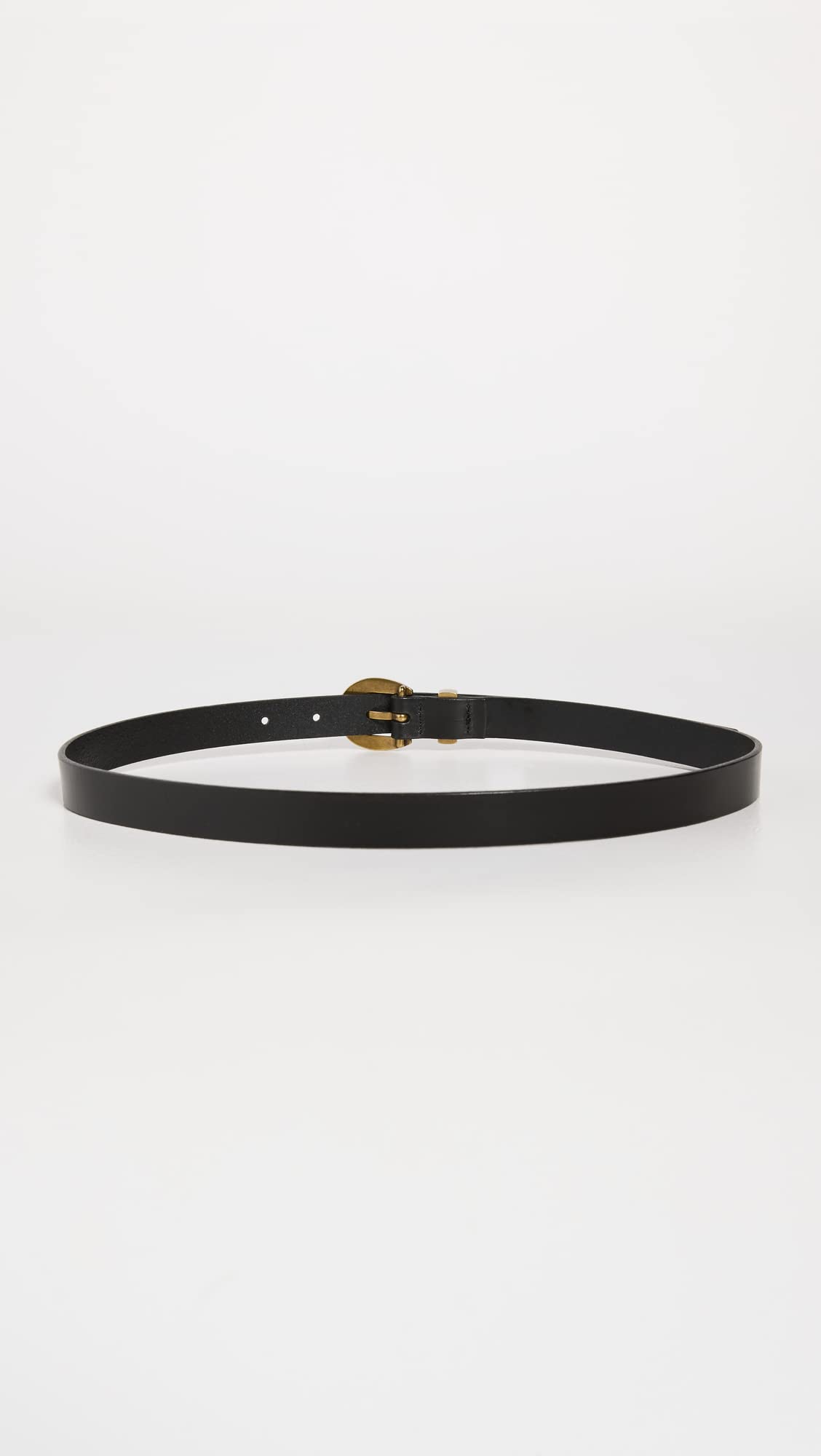 Madewell Women's Chunky Buckle Skinny Leather Belt, True Black, S