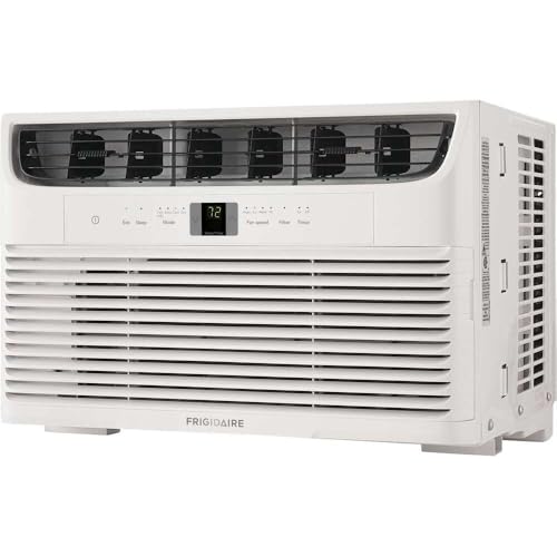 Frigidaire FFRA062WAE Window-Mounted Room Air Conditioner, 6,000 BTU with Multi-Speed Fan, Sleep Mode, Programmable Timer, in White