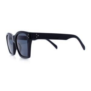 SA106 Womens Oversize Horn Rim Cat Eye Sunglasses All Black