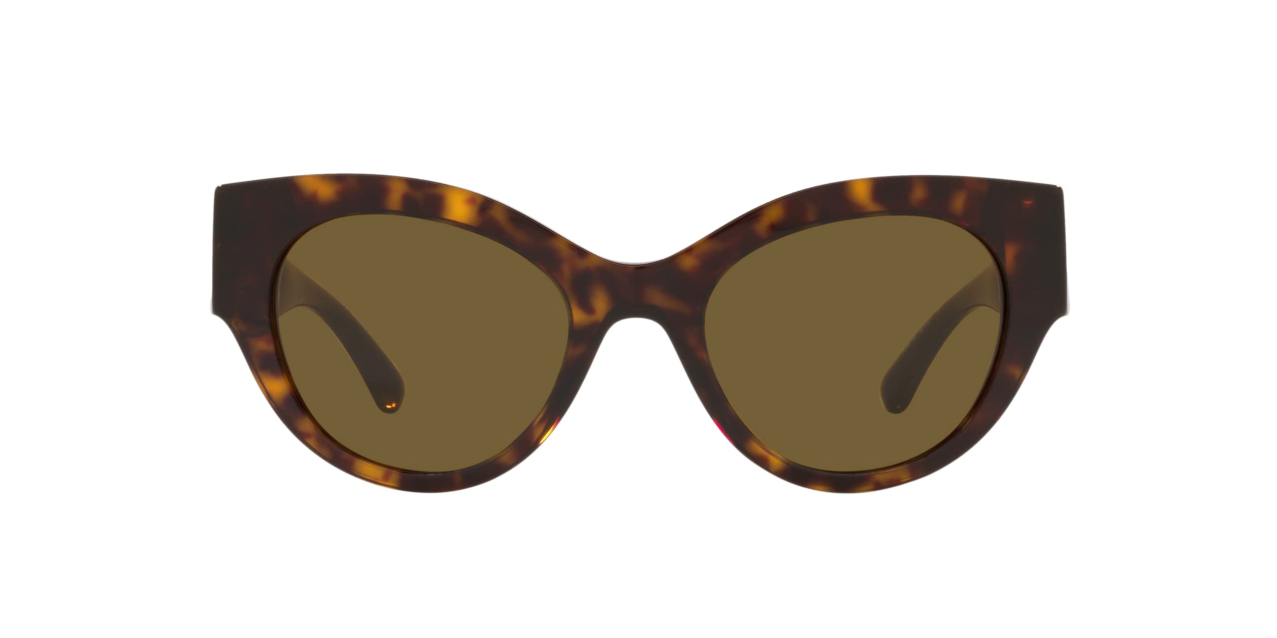 Versace Woman Sunglasses Havana Frame, Dark Brown Lenses, 52MM