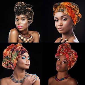 Geyoga 12 Pieces Head Wraps for Women Turbans African Headwraps for Black Women Soft Long Headband Scarf Hijab (Classic Colors)