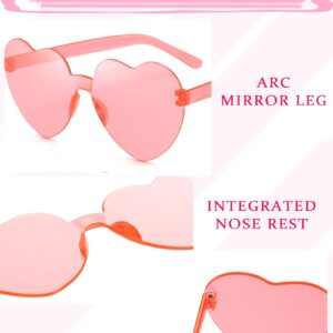 LIULIUBTY Heart Shaped Sunglasses Rimless Colorful Heart Glasses Bachelorette Party Favors (Mixed Colors)