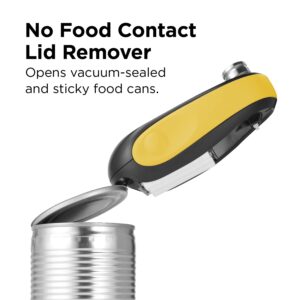 Kitchen Mama One-To-Go Electric Can Opener: Open Cans with One Press- Auto Detect Any Can Shapes, Auto-Stop As Task Completes, Smooth Edge, Handy with Lid Lift, Battery Operated Can Opener (Yellow)