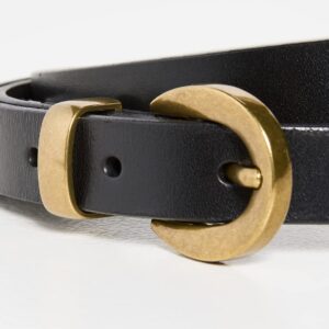 Madewell Women's Chunky Buckle Skinny Leather Belt, True Black, S