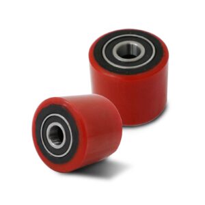 APOLLOLIFT Pallet Jack Truck Wheels 3" x 3.66", PU Load Wheel Set with Bearings ID 0.78 inch, A Pair Red Fork Wheels (2PC)