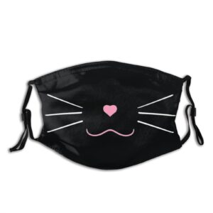 LVGOOKI 3 Pcs Cute Cat Face Mask Mouth Mask With 6 Filter Pocket Reusable Washable Adjustable Mask For Adults