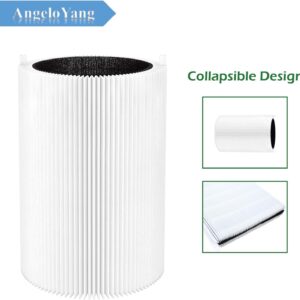 ANGELOYANG 3 Pack Blue Pure 411 Filter Replacement Compatible with Blueair Blue Pure 411 Genuine, 411+, 411 Auto and MINI Air Purifiers, Package Include the 3 Particle and 3 Activated Carbon Filter