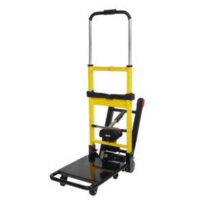 voltstair hercules motorized battery stair climbing hand truck portable dolly for moving, transporting, lifting - straps, electronic brake, speed control | home, office, industrial use, 500lb lift cap