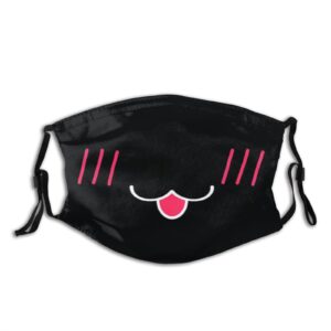 LVGOOKI 3 Pcs Cute Cat Face Mask Mouth Mask With 6 Filter Pocket Reusable Washable Adjustable Mask For Adults