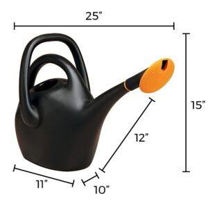 Bloem Watering Can Easy Pour 2.6 Gallon (333 Fl Oz) Black