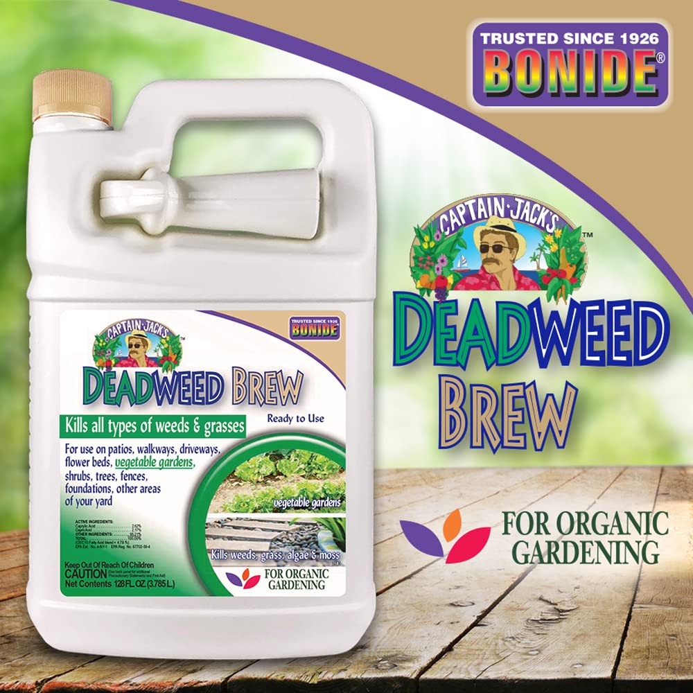 Bonide Captain Jack's Deadweed Brew, 128 oz Ready-to-Use, Controls All Types of Weeds and Grasses, For Organic Gardening