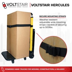 Voltstair Hercules Motorized Battery Stair Climbing Hand Truck Portable Dolly for Moving, Transporting, Lifting - Straps, Electronic Brake, Speed Control | Home, Office, Industrial Use, 500lb Lift Cap