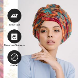 Geyoga 12 Pieces Head Wraps for Women Turbans African Headwraps for Black Women Soft Long Headband Scarf Hijab (Classic Colors)