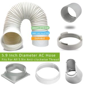 Portable AC Hose 5.9" Diameter Portable Exhaust Vent for Portable Air Conditioners, Suitable for 5.9"/6" Exhaust Hose Adaptor, Length up to 59" (5.9"Dia- Exhaust Hose)