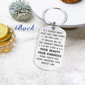 Yobent To My Daughter Gifts, Never Forget That I Love You Daughter Keychain for School College Graduation Key Chains