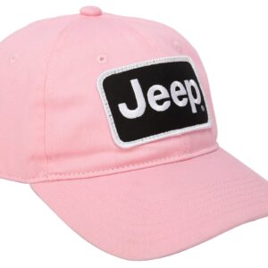 Jeep Premium Chino Twill Unstructured Embroidered Patch Hat for Women | Cap for Girls Pink