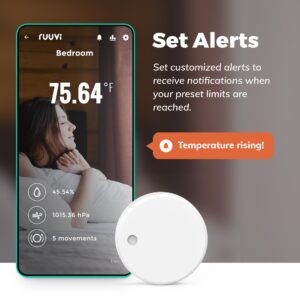 RuuviTag 4in1 Wireless Bluetooth Temperature (°C/°F), Air Humidity, Air Pressure and Motion Sensor. Alerts & history. Free Android/iOS apps. Integrates with Victron and Home Assistant. Made in Europe.