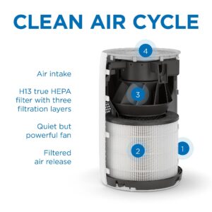 Medify MA-22 Air Purifier with True HEPA H13 Filter | 555 ft² Coverage in 1hr for Allergens, Smoke, Wildfires, Dust, Odors, Pollen, Pet Dander | Quiet 99.9% Removal to 0.1 Microns | White, 1-Pack